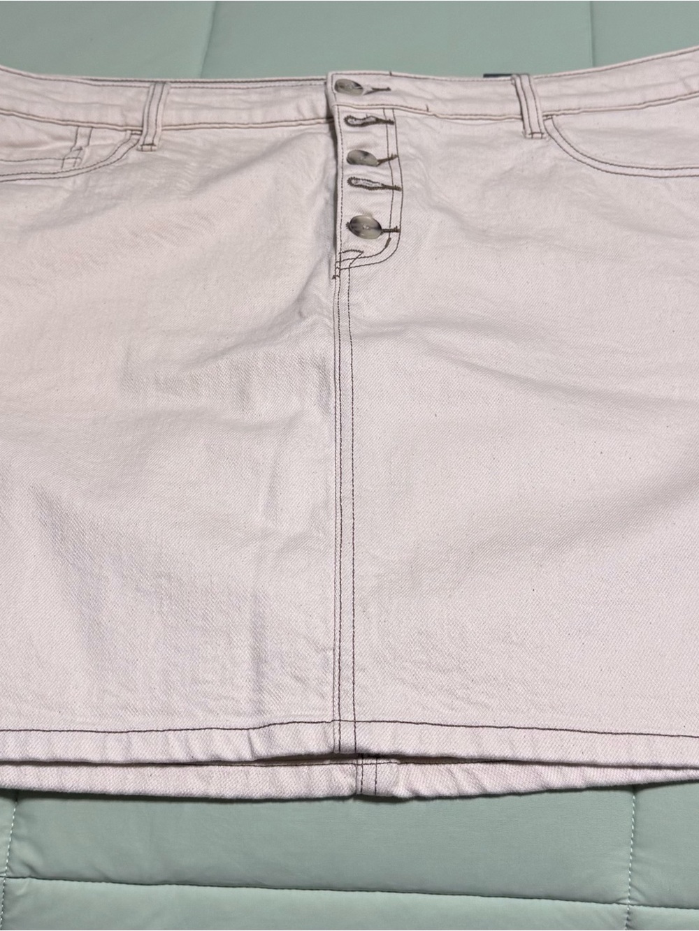 torrid White Mini Skirt with Button-Front